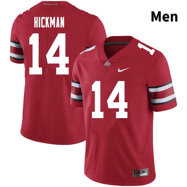 Ohio State Buckeyes Ronnie Hickman Men's #14 Red Authentic Stitched College Football Jersey